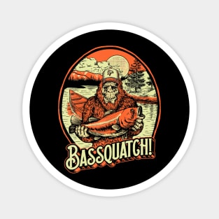 Bassquatch Bass Fisherman Sasquatch Funny Bigfoot Fishing Magnet